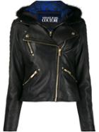 Versace Jeans Couture Hooded Biker Jacket - Black