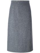 Rochas Straight Skirt, Women's, Size: 42, Grey, Virgin Wool