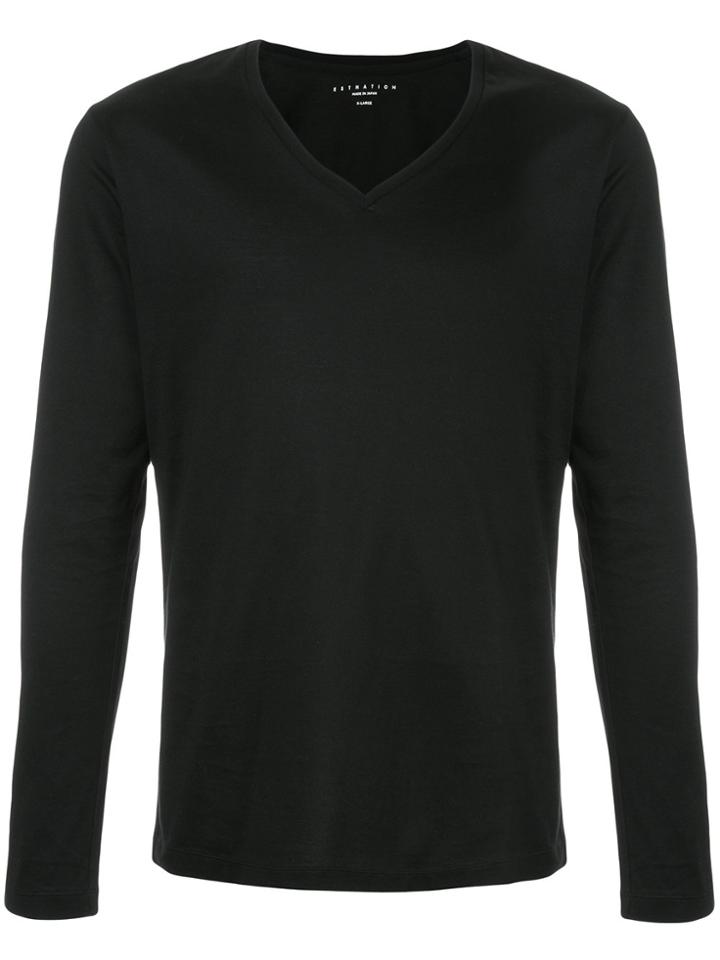 Estnation V-neck T-shirt - Black