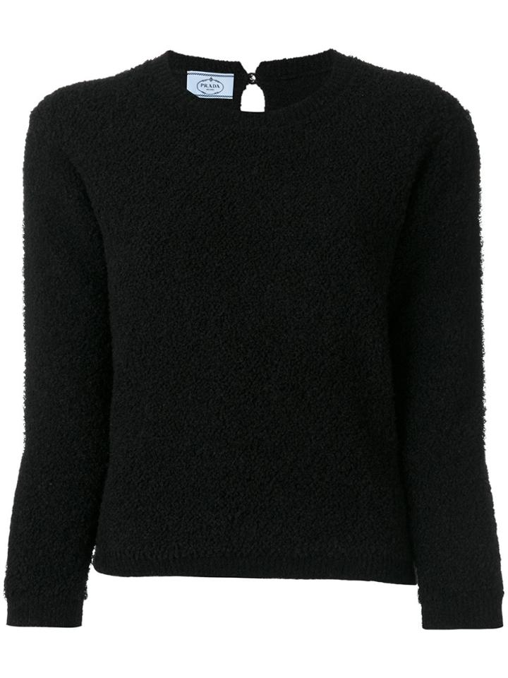 Prada Cropped Sleeve Sweater - Black