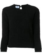 Prada Cropped Sleeve Sweater - Black