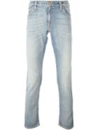 Nudie Jeans Co Long John Stonewashed Skinny Jeans, Men's, Size: 32, Blue, Organic Cotton/spandex/elastane