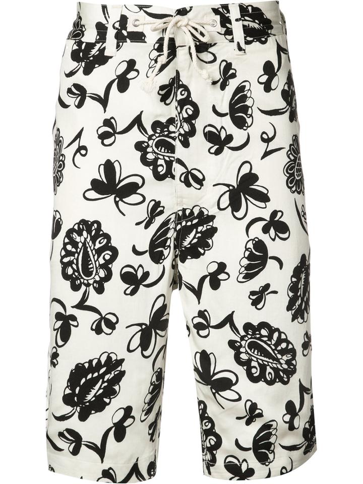 Junya Watanabe Comme Des Garçons Man - Printed Bermuda Shorts - Men - Polyester/rayon - M, White, Polyester/rayon