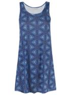 Lygia & Nanny Round Neck Printed Dress, Women's, Size: 38, Blue, Cotton