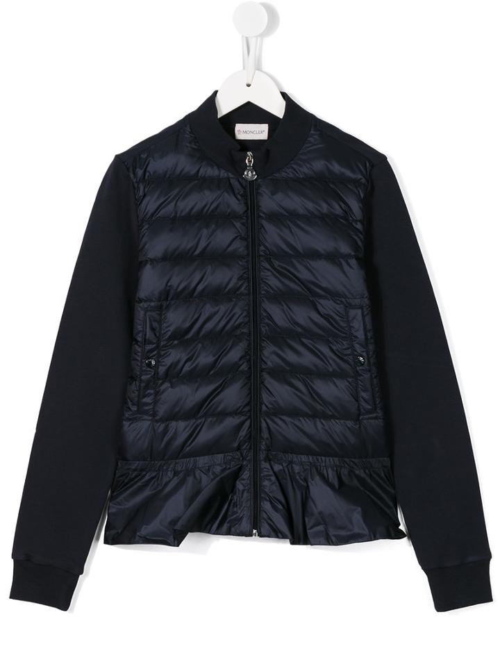 Moncler Kids - Zipped Jacket - Kids - Cotton/feather Down/polyamide/spandex/elastane - 14 Yrs, Blue