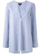 Theory Pinstripe Tunic, Women's, Size: Medium, Blue, Cotton