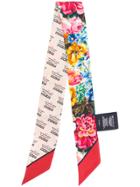 Gucci Gucci Invite And Flowers Print Neck Bow Scarf - Multicolour