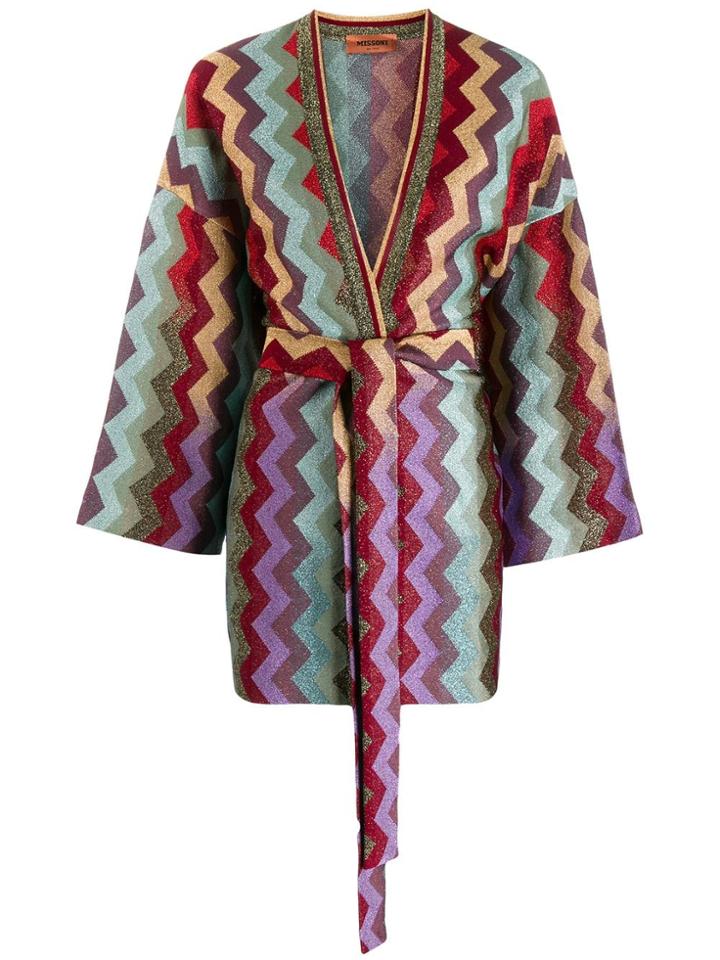 Missoni Zig Zag Belted Cardigan - Blue
