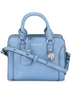 Alexander Mcqueen Mini 'padlock' Crossbody Bag, Women's, Blue, Calf Leather/leather