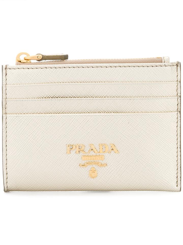 Prada Top Zipped Wallet - Metallic
