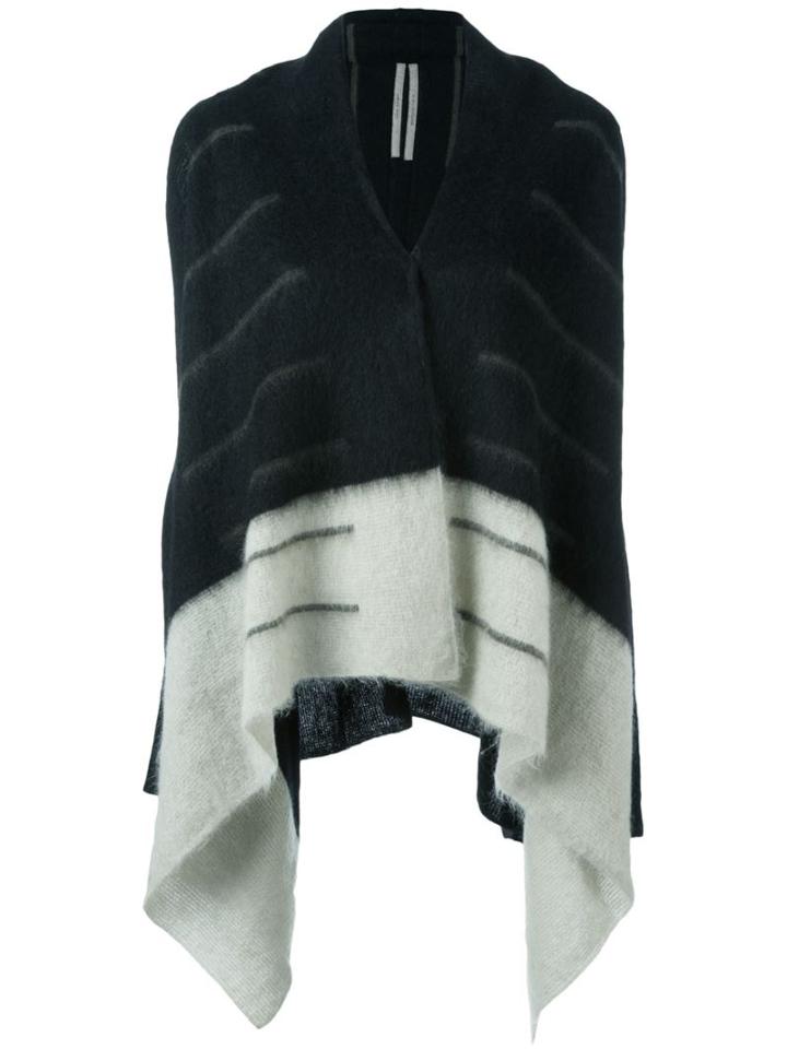 Rick Owens Bi-colour Striped Poncho