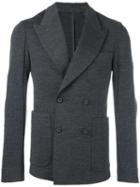 Wooyoungmi Double Breasted Blazer, Men's, Size: 50, Grey, Wool/nylon/spandex/elastane/viscose