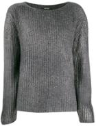 Avant Toi Ribbed Stitch Sweater - Grey