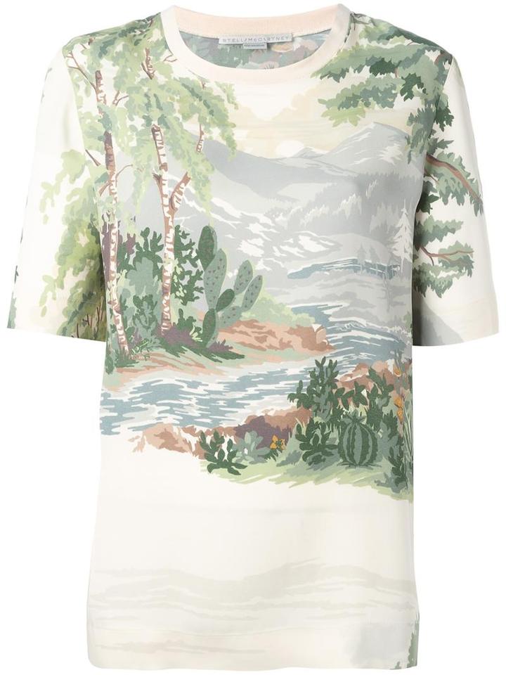 Stella Mccartney Landscape T-shirt, Women's, Size: 46, Nude/neutrals, Viscose/cotton