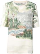 Stella Mccartney Landscape T-shirt, Women's, Size: 46, Nude/neutrals, Viscose/cotton