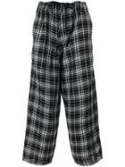 Yohji Yamamoto Checked Loose Fit Trousers - Black