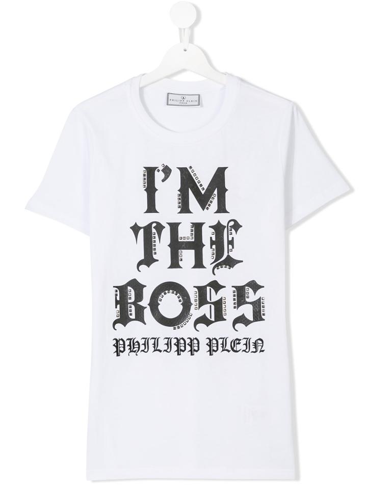 Philipp Plein Junior Teen I'm The Boss T-shirt - White