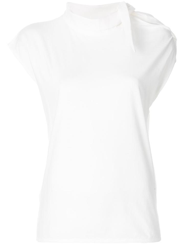 Mm6 Maison Margiela Tie Neck Detail Top - White