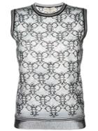 Emilio Pucci Sheer Logo Tank Top, Women's, Size: Small, Black, Viscose/polyamide/polyester