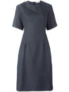 Jil Sander Shortsleeved Midi Dress, Women's, Size: 40, Grey, Silk/polyamide