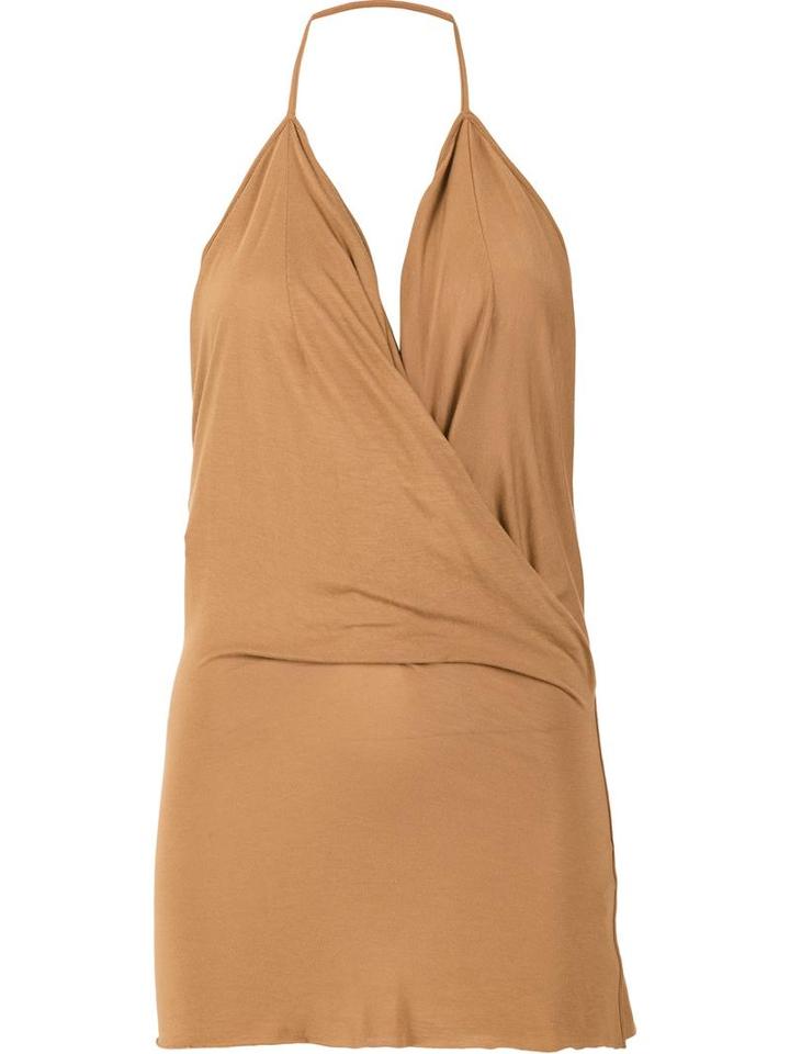 Rick Owens Lilies Wrap Effect Halter Top, Women's, Size: 42, Brown, Cotton/polyamide/viscose