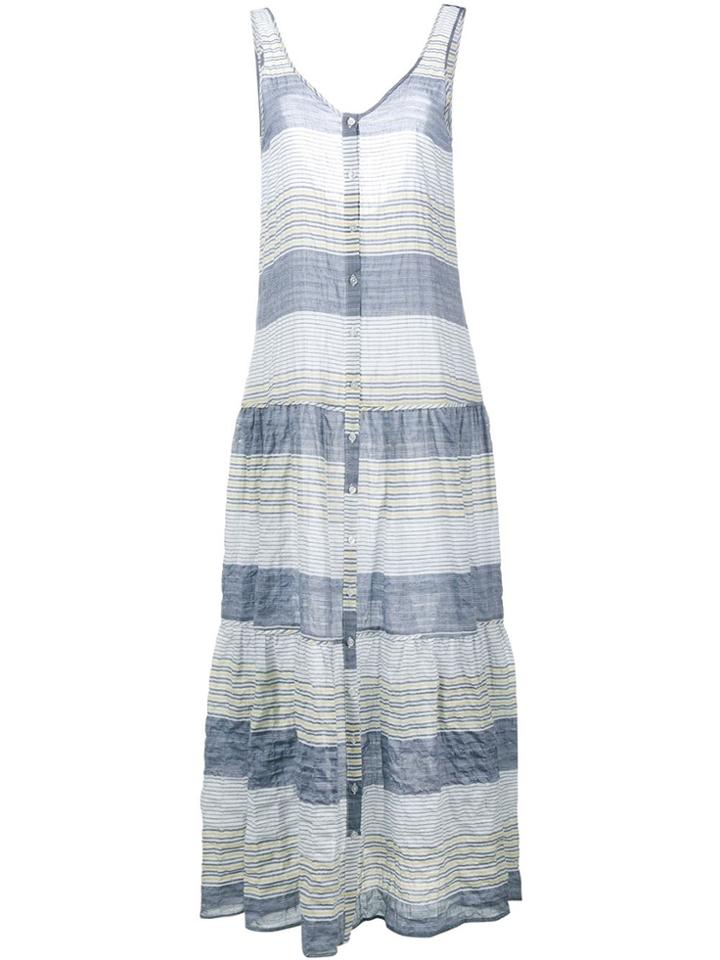 Lisa Marie Fernandez Sleeveless Stripe Midi Dress - Blue