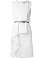 Blumarine Metallic Belt Dress, Women's, Size: 40, White, Silk/spandex/elastane/acetate/spandex/elastane