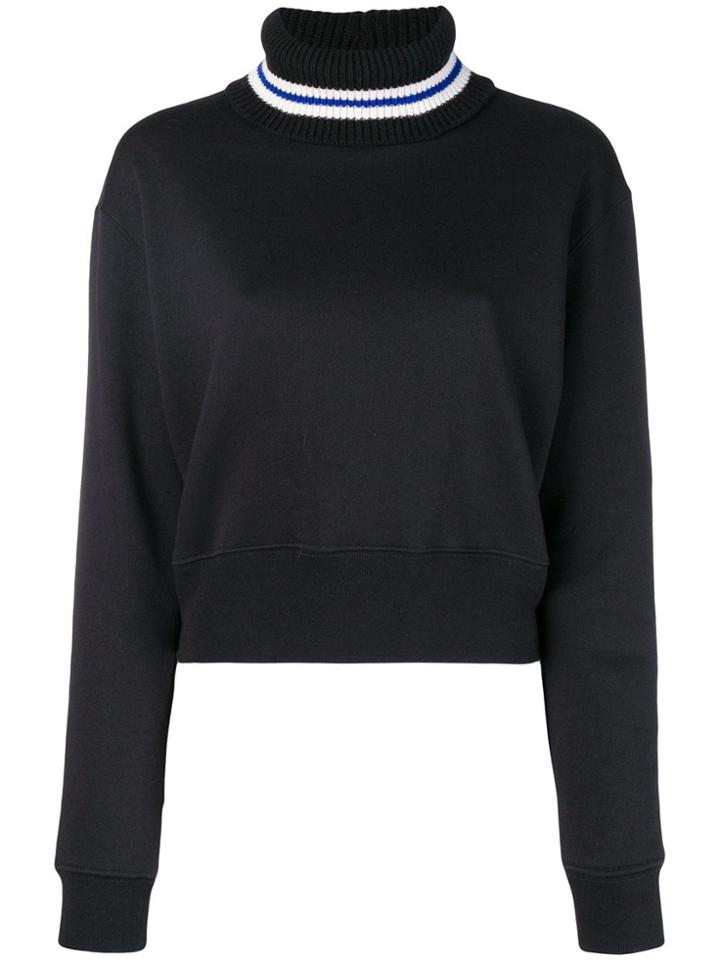 Msgm Contrast Knit Sweater - Black