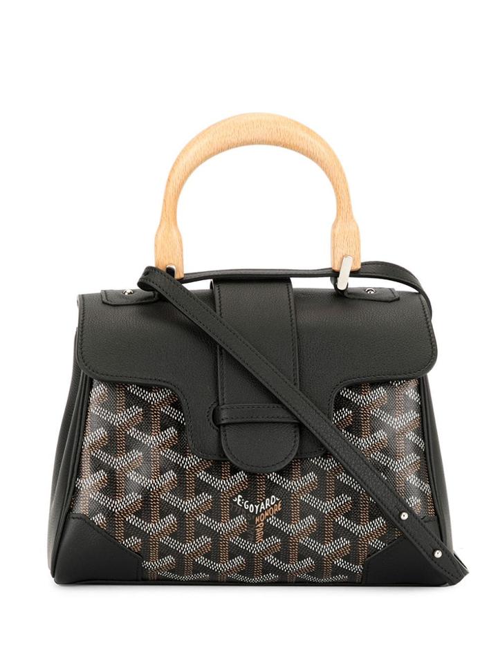 Goyard Pre-owned Saigon Mini Wooden Handle 2way Hand Bag - Black