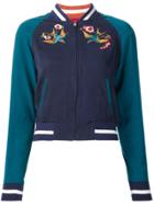 Elizabeth And James Bird Embroidery Bomber - Blue