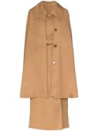 Lemaire Cape Belted Trench Coat - Brown