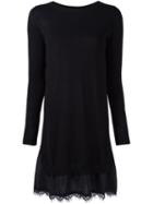 P.a.r.o.s.h. Lace Inset Button Back Dress, Women's, Size: Small, Black, Silk/polyamide/spandex/elastane/wool