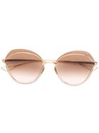 Dita Eyewear Oversized Frame Sunglasses - Gold
