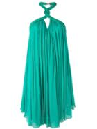 Jay Ahr - Rope Detail Halterneck Dress - Women - Silk/nylon - 36, Women's, Green, Silk/nylon