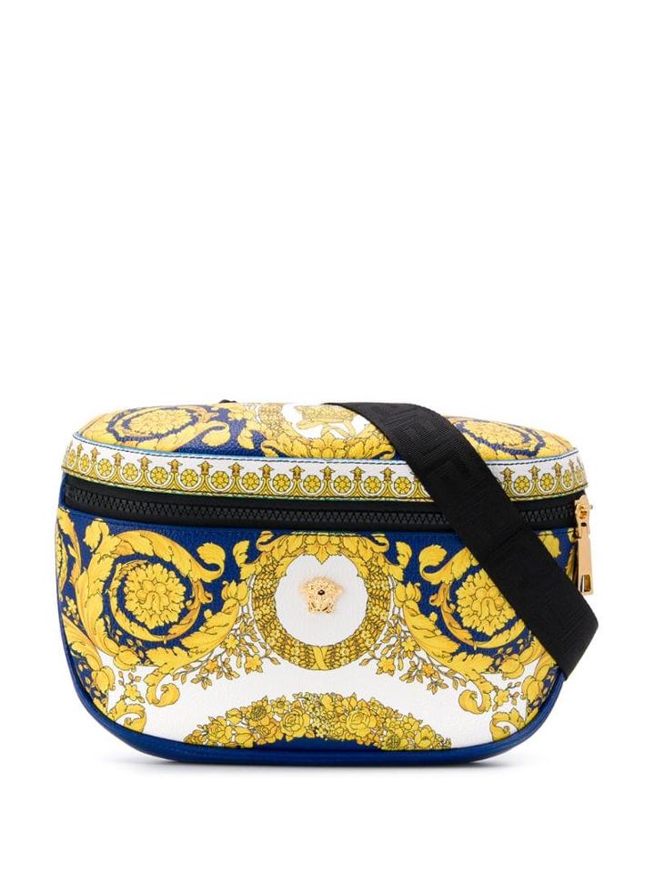 Versace Baroque Print Belt Bag - Blue