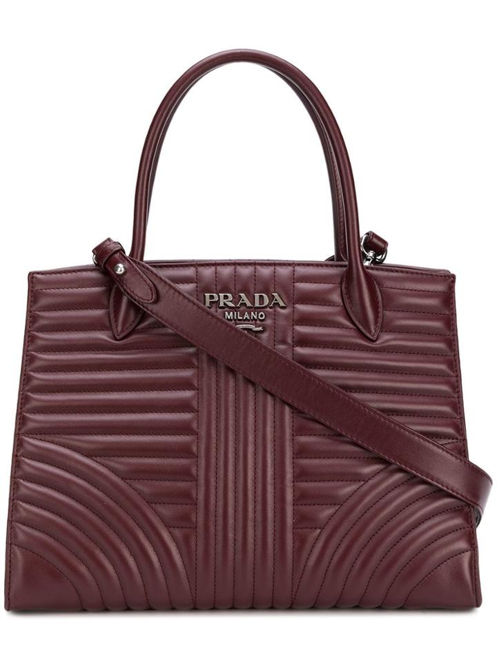 Prada Diagramme Tote - Red