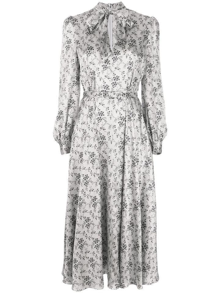 Co Pussy Bow Dress - Grey
