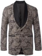 Gabriele Pasini Floral Embroidered Blazer, Men's, Size: 46, Brown, Cotton/spandex/elastane/viscose