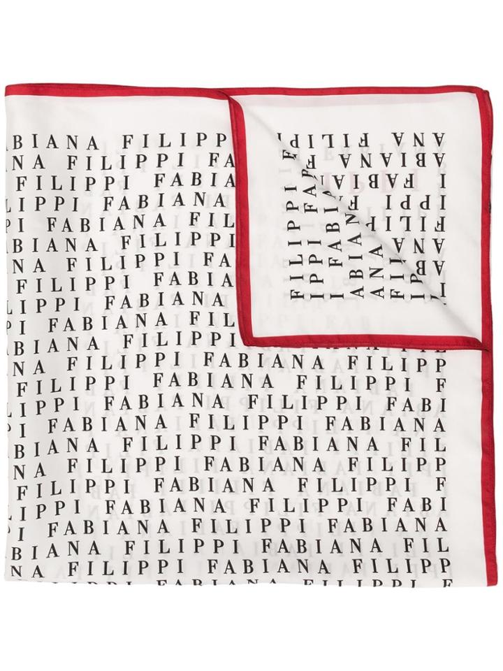 Fabiana Filippi Logo Print Scarf - White