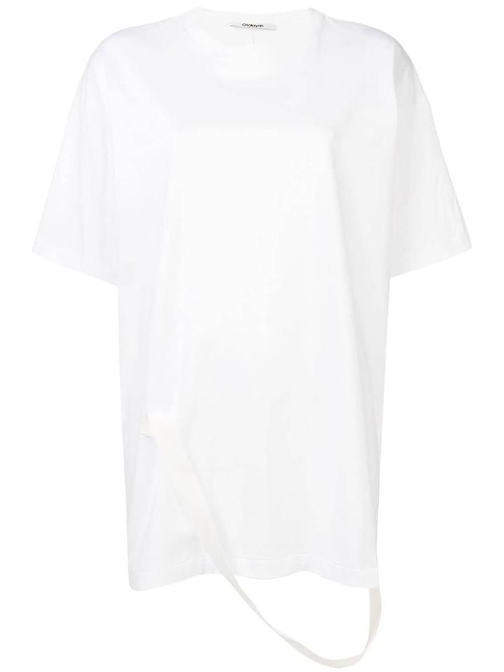 Chalayan Strap Detail Oversized T-shirt - White