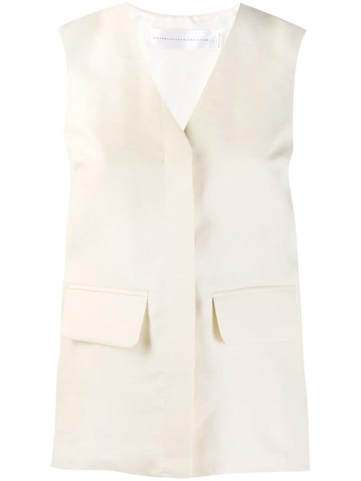 Victoria Victoria Beckham Concealed Fastening Gilet - Neutrals
