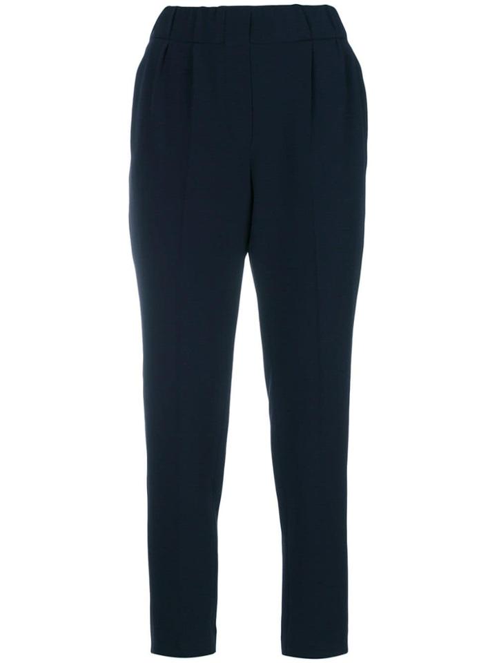 Brunello Cucinelli Tapered Cropped Trousers - Blue