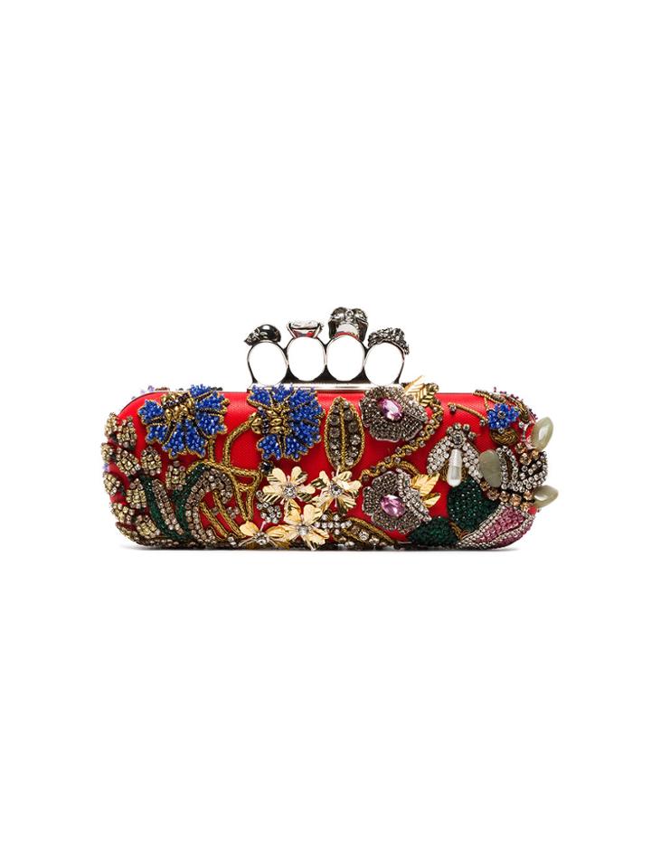 Alexander Mcqueen Crystal Embroidered Clutch