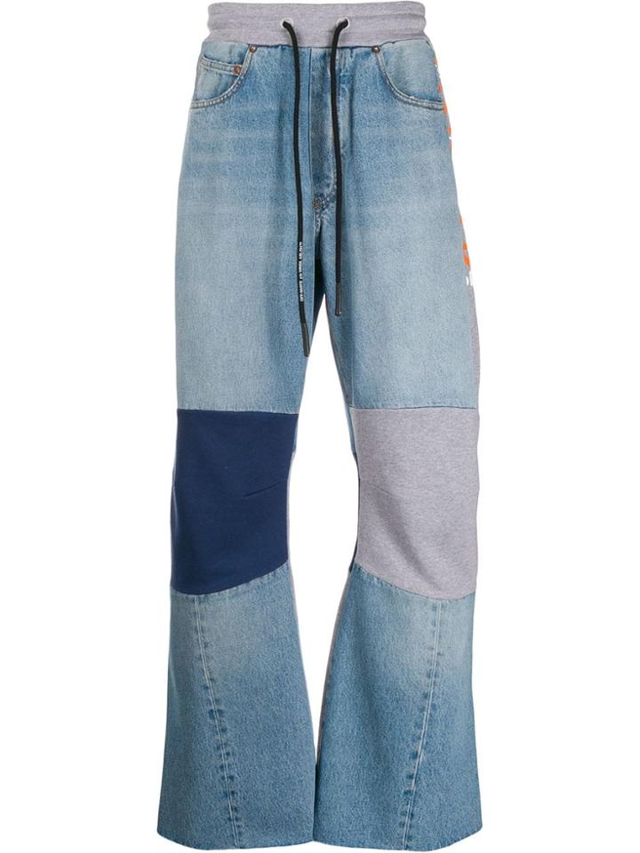 Off-white Patch Detail Denim Track Pants - Blue