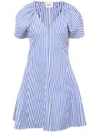 Khaite Striped Flared Mini Dress - Blue