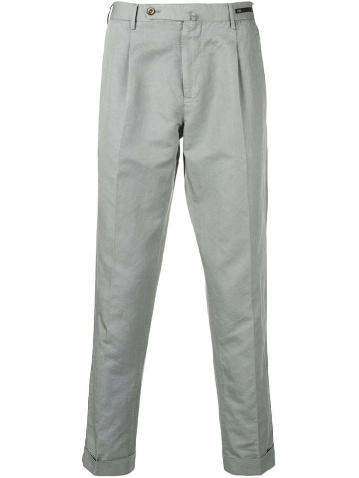 Pt01 Cropped Chino Trousers - Grey