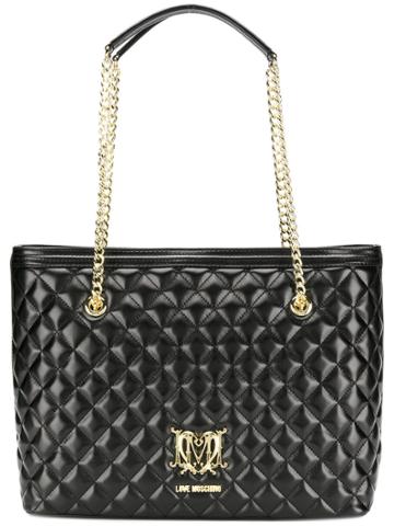 Love Moschino Quilted Faux Leather Shopper - Black