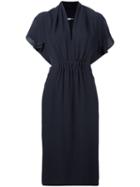 Stella Mccartney Ruched Accent Dress, Women's, Size: 46, Blue, Silk