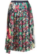 Sacai Floral Pleated Midi Skirt - Multicolour