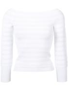 Oscar De La Renta Off-shoulder Fitted Jumper - White